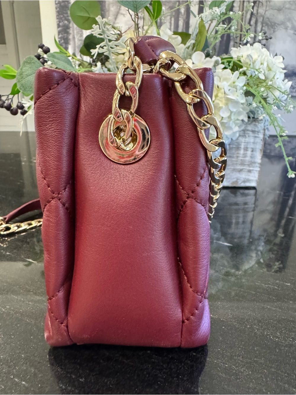 ♥️Kate Spade Emerson Place Jenia Small Quilted Leather Shoulder Bag Cherrywood - Picture 5 of 15